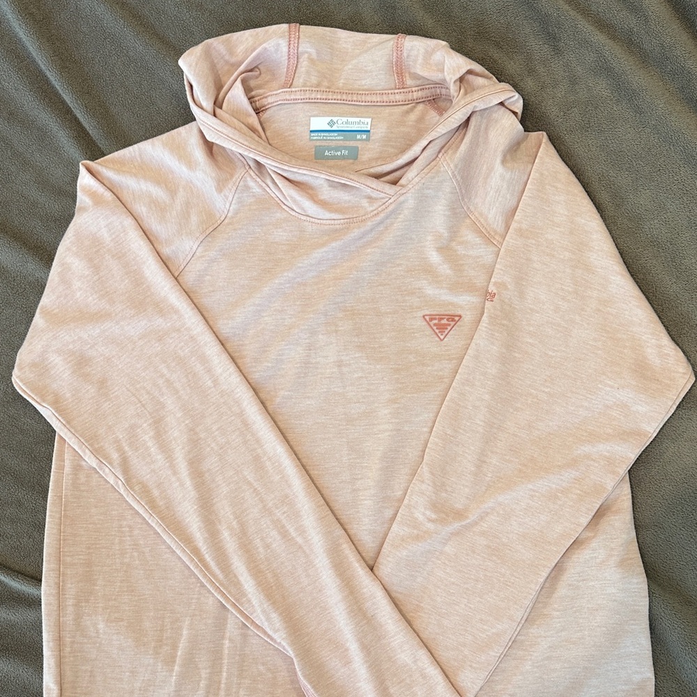 Columbia PFG Uncharted Sun Hoodie - Light Pink Heather - Size Medium
